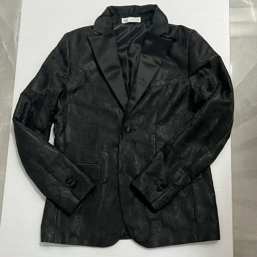Zara Dress Blazer Black Satin New Boy’s Size 13-14